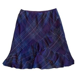 Chaps women’s pull on skirt plaid brown medium